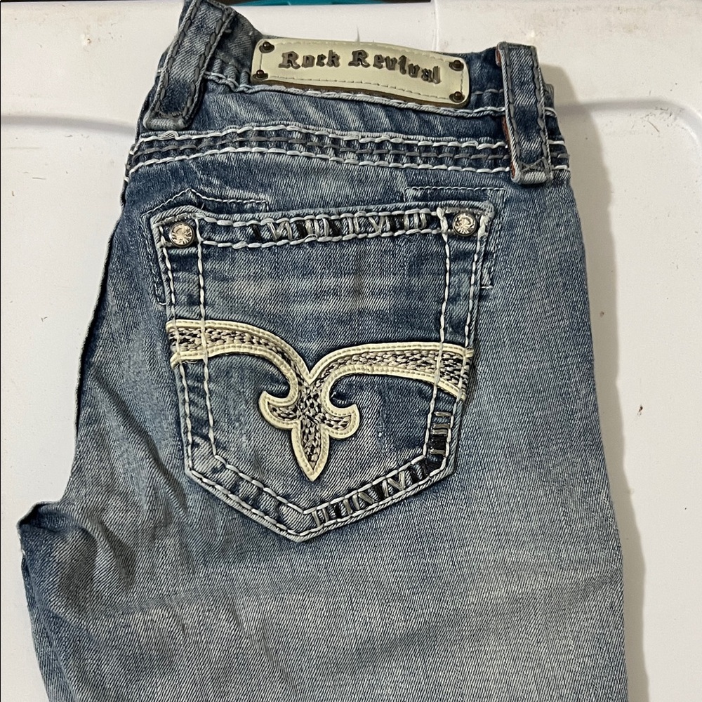Rock Revival Light Blue Denim crop